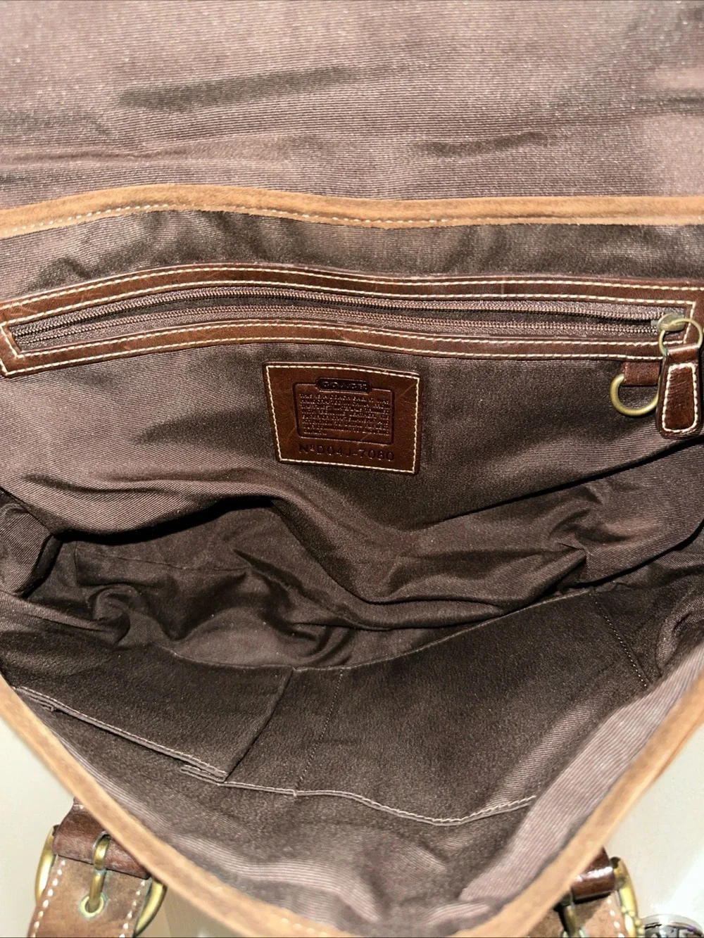 VTG Y2K Coach Purse 7080 Hampton Brown Tan Soho Handbag Signature Leather Buckle